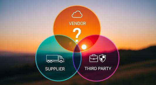 Illustration showing the overlap between vendors, suppliers, and third parties in risk management.